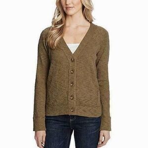 Two by Vince Camuto Olive Cardigan Button-Front Sweater